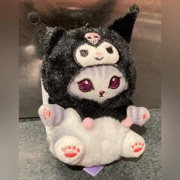 🐱🐰 11.5cm Japan Sanrio Mofusand Cat Cross-Dressing Kuromi / My Melody Plush Doll - Picture 2 of 8